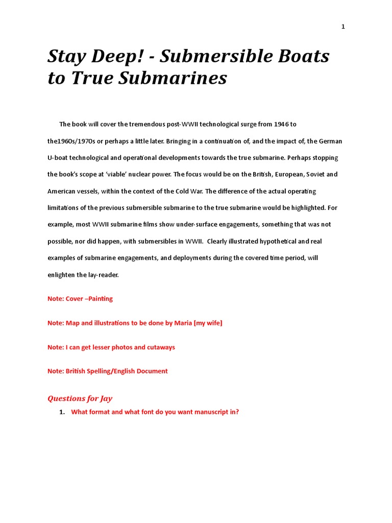 Stay Deep! Submersible Boats To True Submarines Questions For Jay