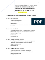 Programação Das Palestras - 1º Semestre 2018 - Alteração n 1