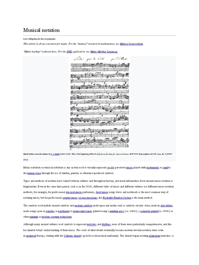 Music Notation PDF PDF Musical Notation Notation