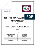RETAIL MANAGEMENT GROUP PROJECT ON NATURAL ICE-CREAM