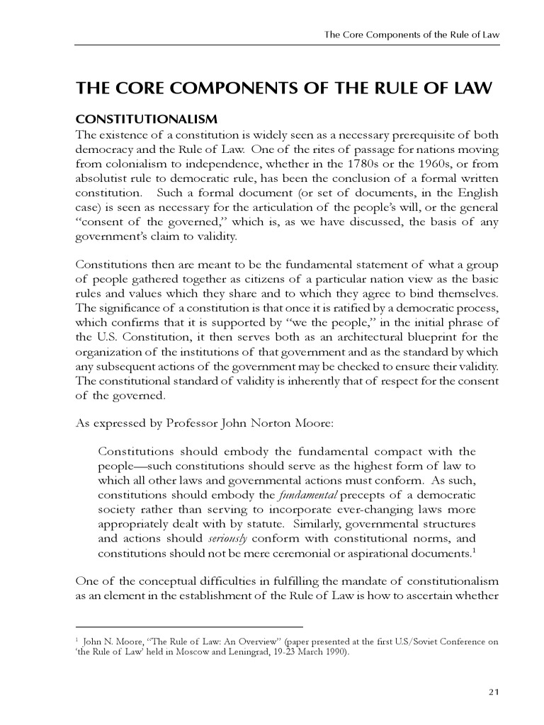 Core Components of The Rule of Law PDF PDF Judiciaries Rule Of Law