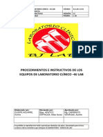 Procedimientos e Instructivos de Los Equipos de Laboratorio Clínico