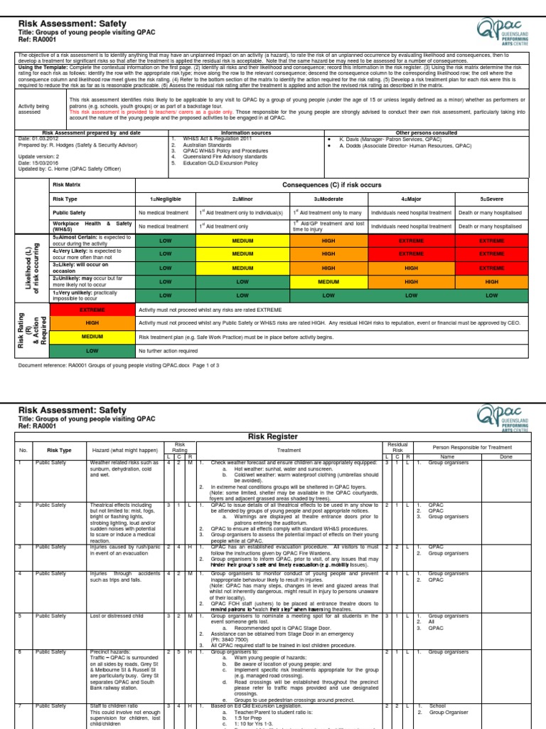 Risk Assessment for Youth at QPAC | PDF | Risk Assessment | Risk