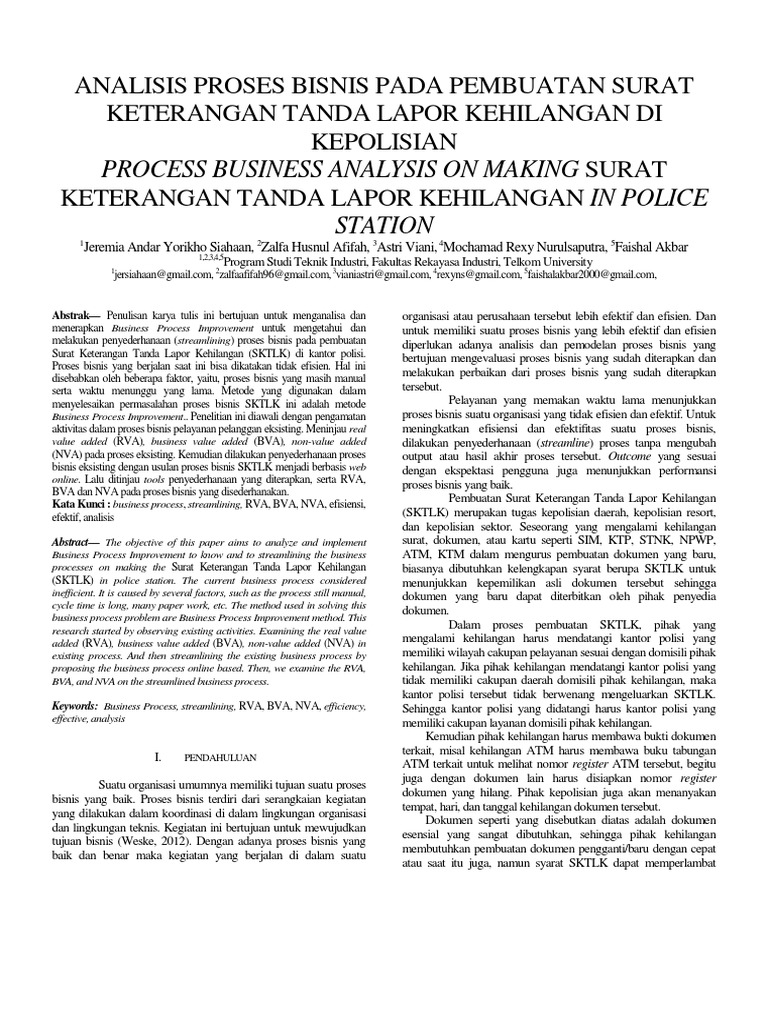 Analisis Proses Bisnis Pada Pembuatan Surat Keterangan ...