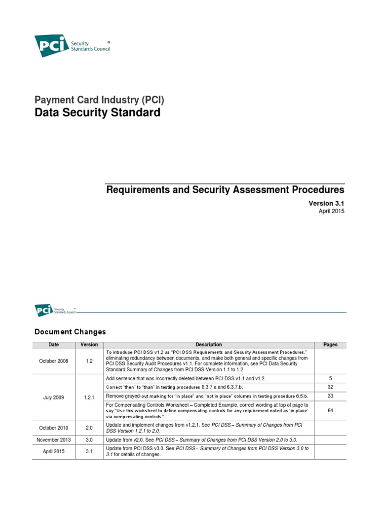 Data Security Standard: Payment Card Industry (PCI) | PDF
