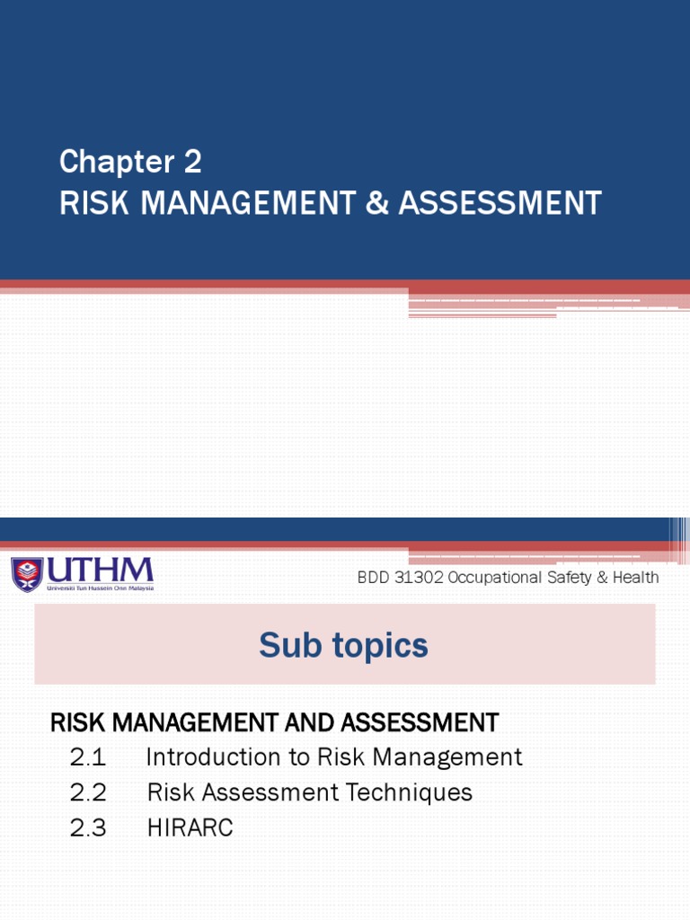 Risk Management and Assessment Techniques | PDF | Occupational Safety ...