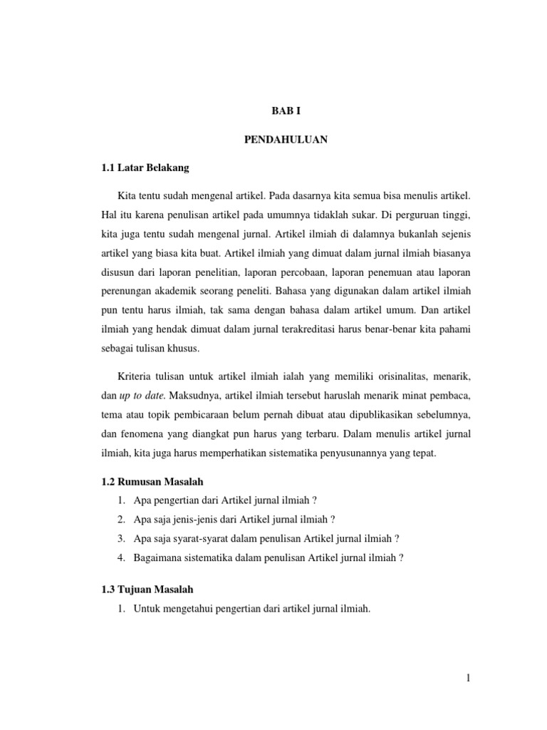 Artikel Jurnal Ilmiah