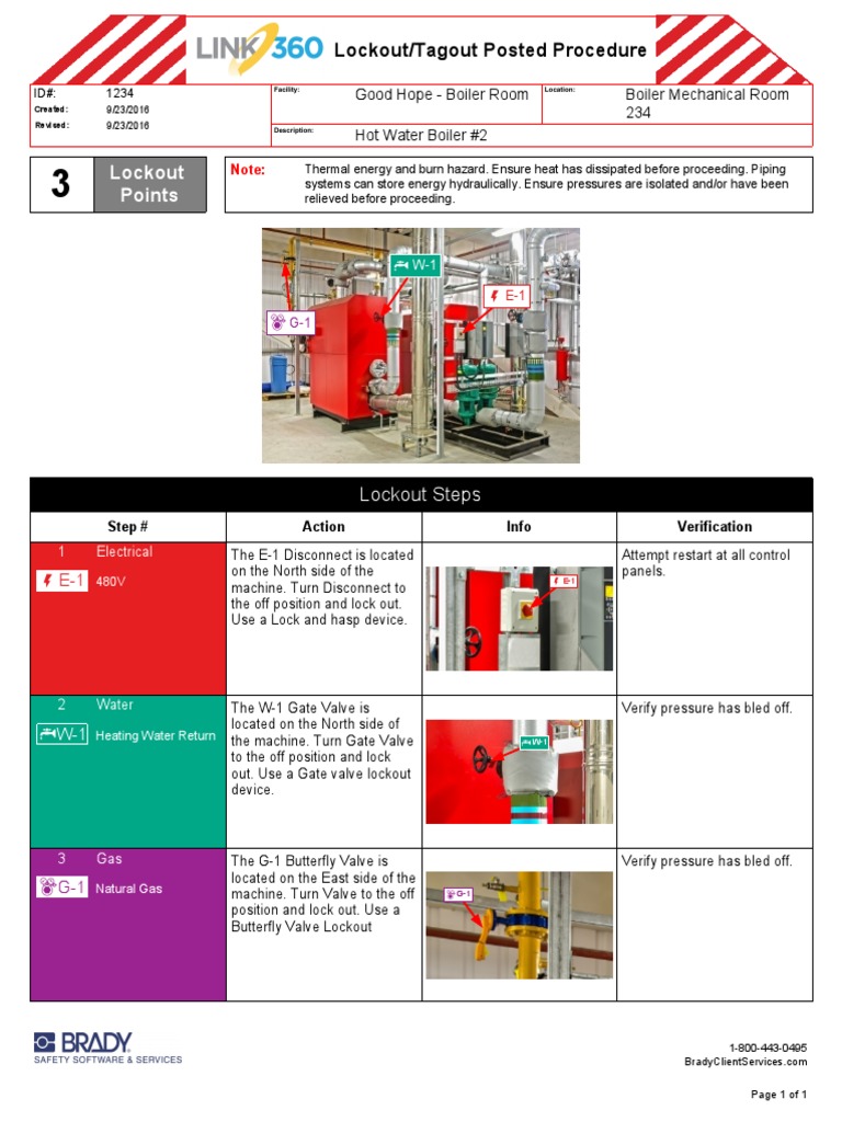 Example Lockout Procedure Hot Water Boiler PDF Energy Technology