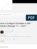 How To Configure Checklists in SAP Solution Manager 7.1