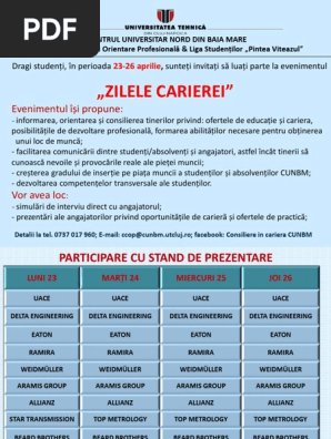 Program Zilele Carierei In Cunbm Ppt Autosaved 1