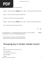 Grouping Key in Vendor Master Record