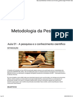 Metodologia Da Pesquisa - Aula01 PDF