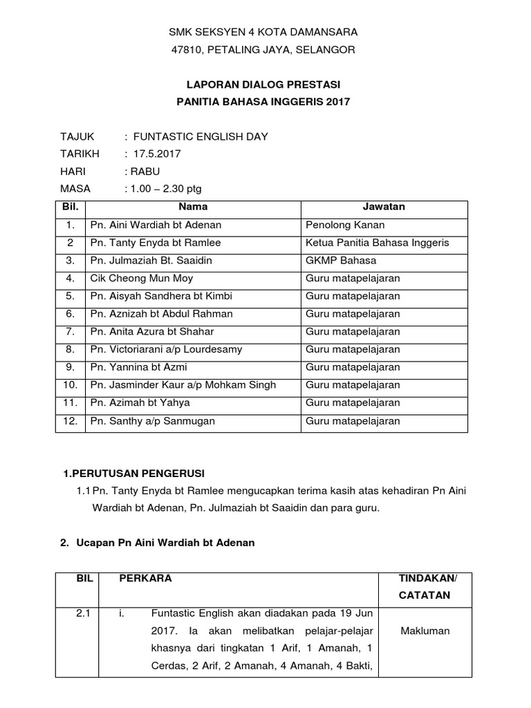 Laporan Dialog Prestasi 2017
