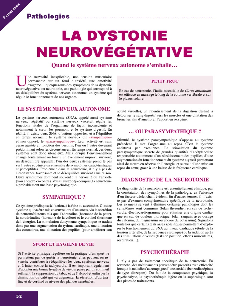 Quels Sont Les Symptômes De La Dystonie Neurovégétative – FTWJBS