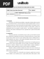 Projeto de Pesquisa - Modelo 2018