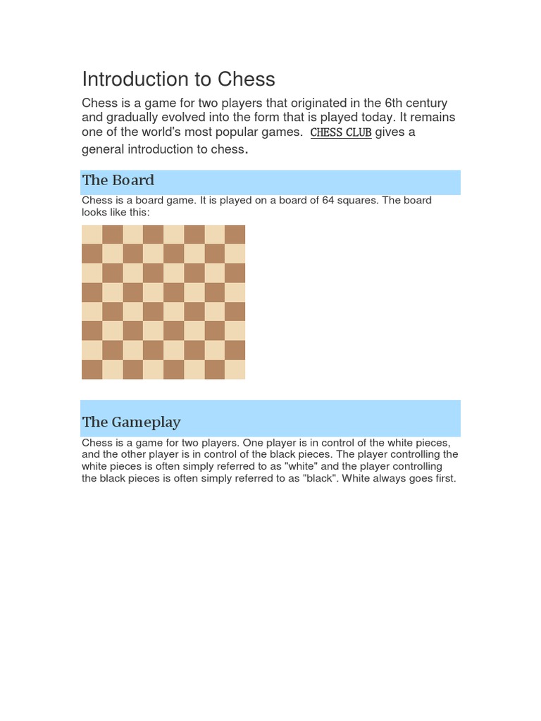 Introduction of Chess | Chess | Gaming