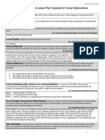 Danielson Aligned Lesson Plan Template For Formal Observations