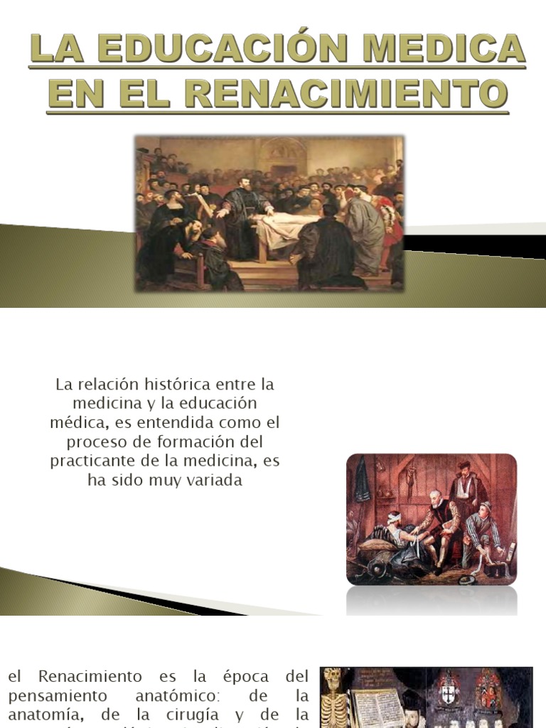 Laeducaciónmedica en El Renacimiento Medicina