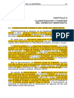 Doc. Clasificacion y Fuentes Del Derecho Mercantil