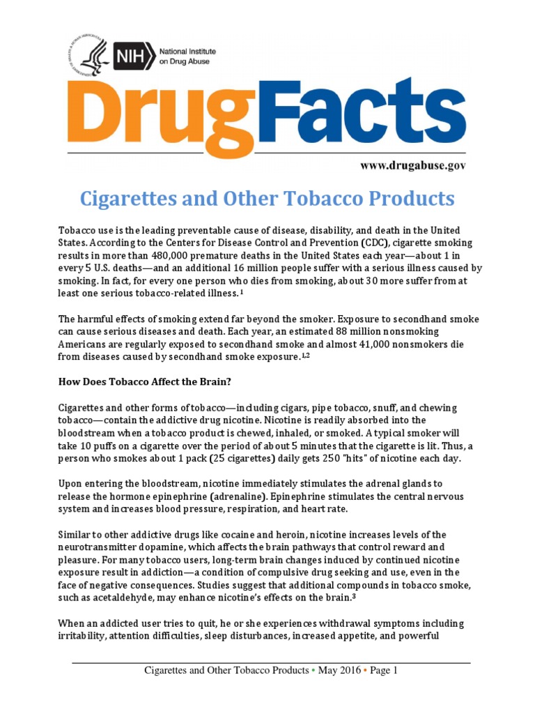 Cigarettes and Other Tobacco Products How Does Tobacco Affect The