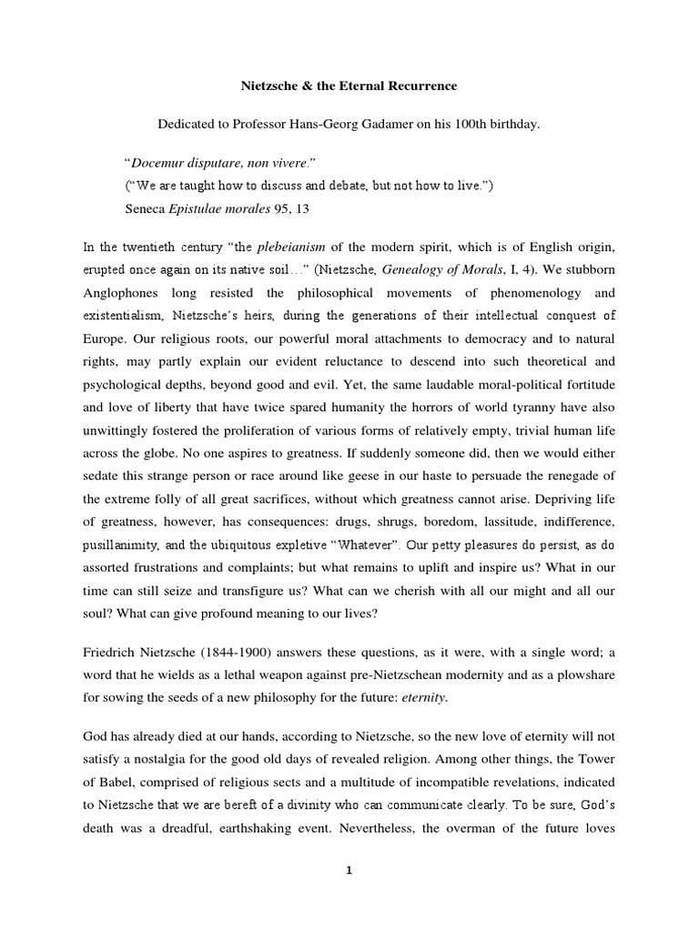 nietzsche’s eternal recurrence explained _ nietzsche eternal return ...