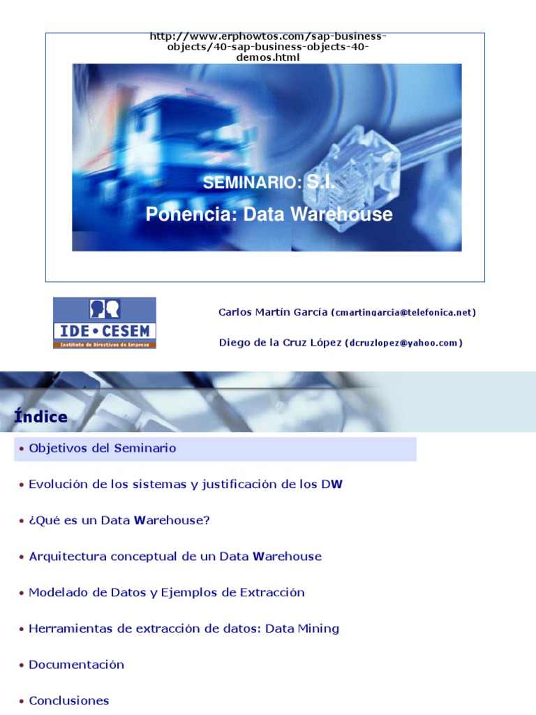Data Warehouse Seminar Overview | PDF | Information Technology | Computing