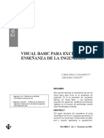 Visual Basic para Excel en La Enseñanza de La Ingeniería: Carlos Arturo Coronado R. José Isidro García