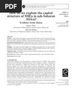 Abor, Joshua and Biekpe, Nicholas. 2007. How Do We Explain The Capital Structure of SMEs in Sub-Saharan Africa