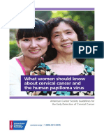 What Every Woman Should Know About Cervical Cancer and The Human Papilloma Virus Handout