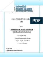 Determinación del coeficiente de distribución en una mezcla de ácido acético y acetato de etilo