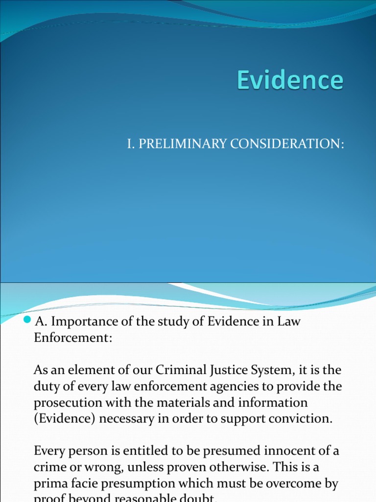 Importance of Evidence in Criminal Law | PDF | Evidence (Law) | Evidence