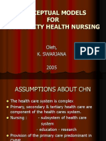 Conceptual Models FOR Community Health Nursing: Oleh, K. Swarjana 2005