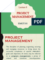 EMGT101 LEC8 Project Management