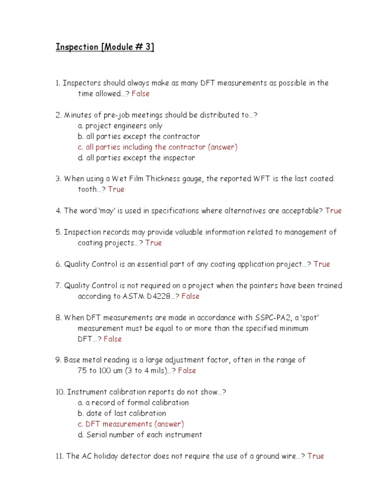 Question & Answer Module 3 PDF Calibration Specification