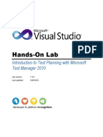 Hands-On Lab: Introduction To Test Planning With Microsoft Test Manager 2010