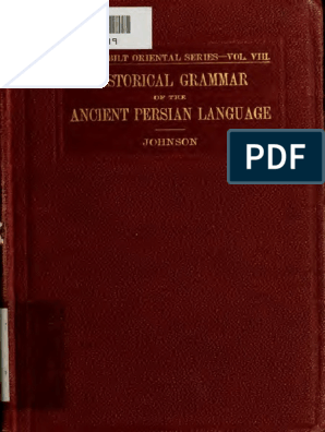 trofast løfte op Underholde Historical Grammar of Ancient Persian Language PDF | PDF | Grammatical  Gender | Verb