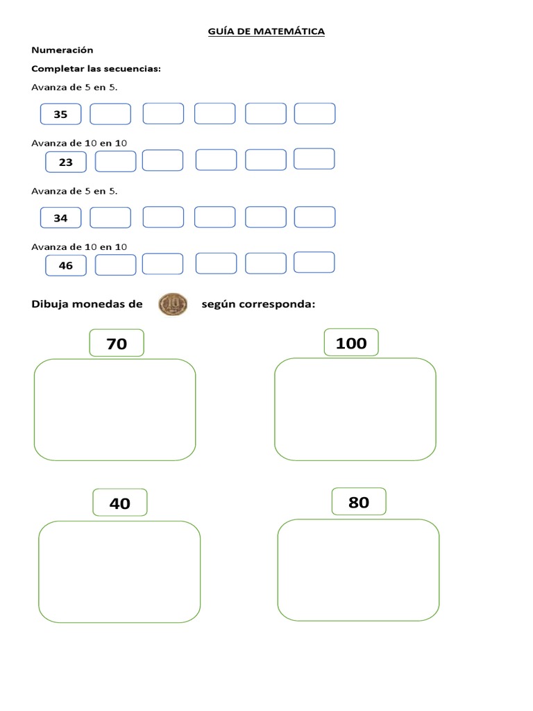 Guía de Matemática Numeros Hasta 1000 | PDF