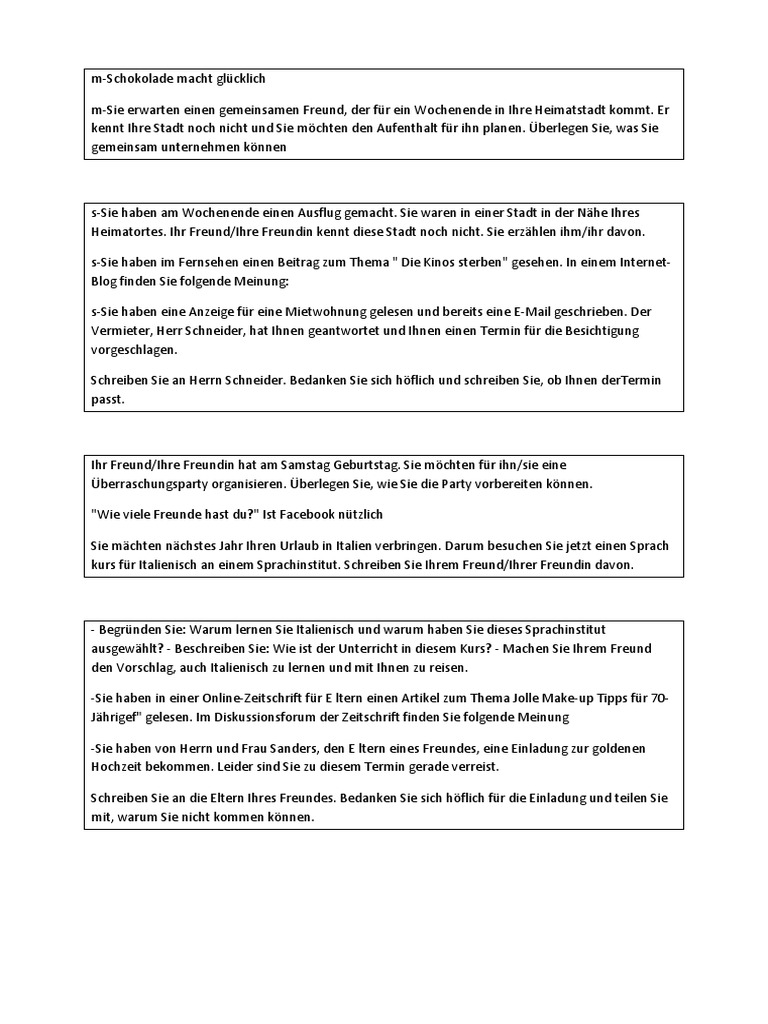 OSD B1 schreiben und sprechen