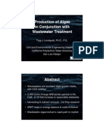 Production of Algae in Conjunction With Wastewater Treatment