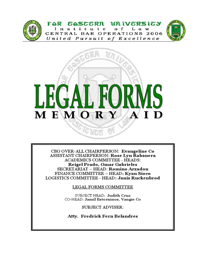 Legal Forms Memory Aid PDF | PDF | Lease | Mortgage Law