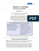 Sabbath vs Sunday Debate Installment 13