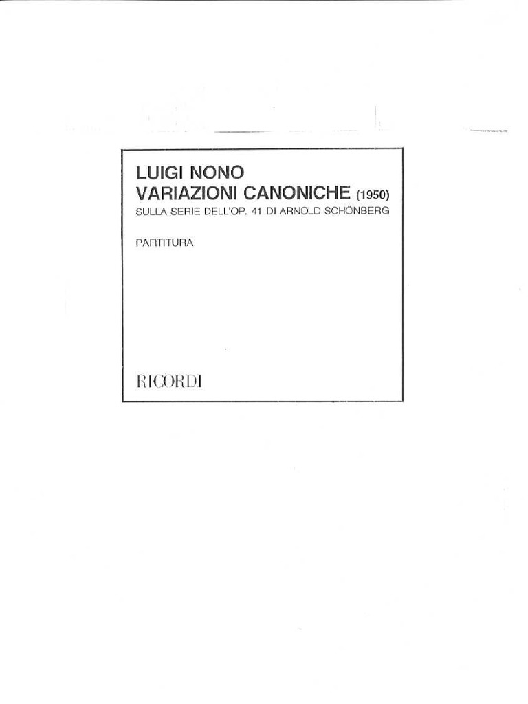 Variazioni Canoniche PDF PDF