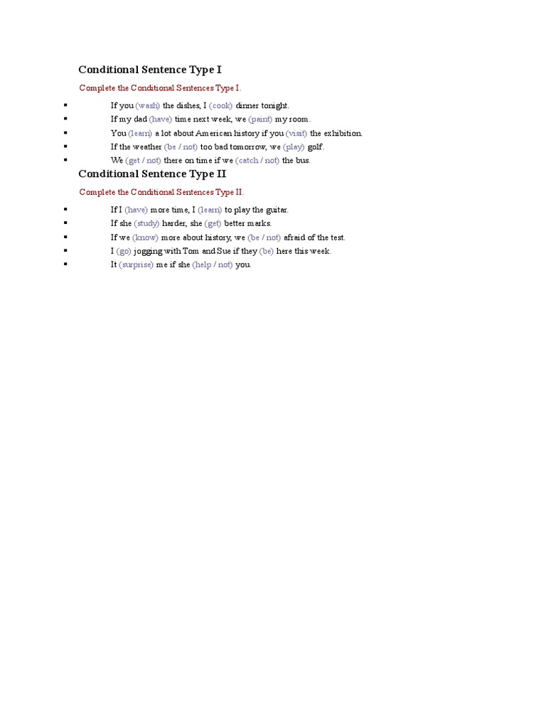 Conditional Sentence Type I | PDF