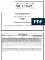 Religious Education Forward Planning Document Primary 2018