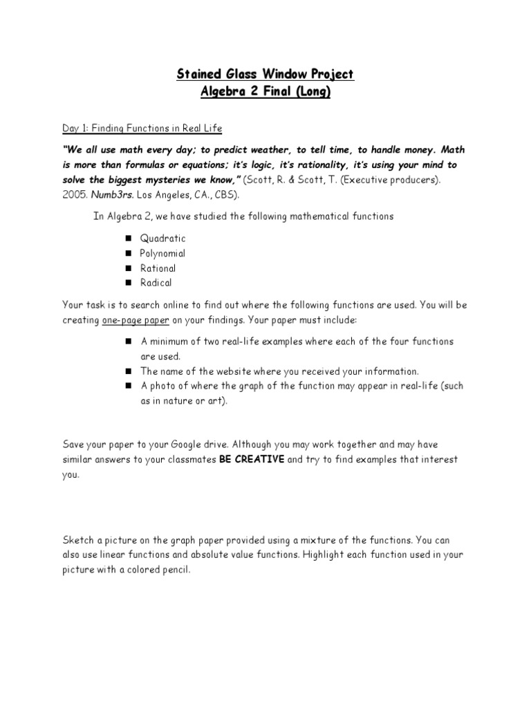 Stained Glass Window Math Worksheet Stained Glass Window Final | PDF