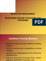 Marketing Management Developing Pricing Strategies and Programs