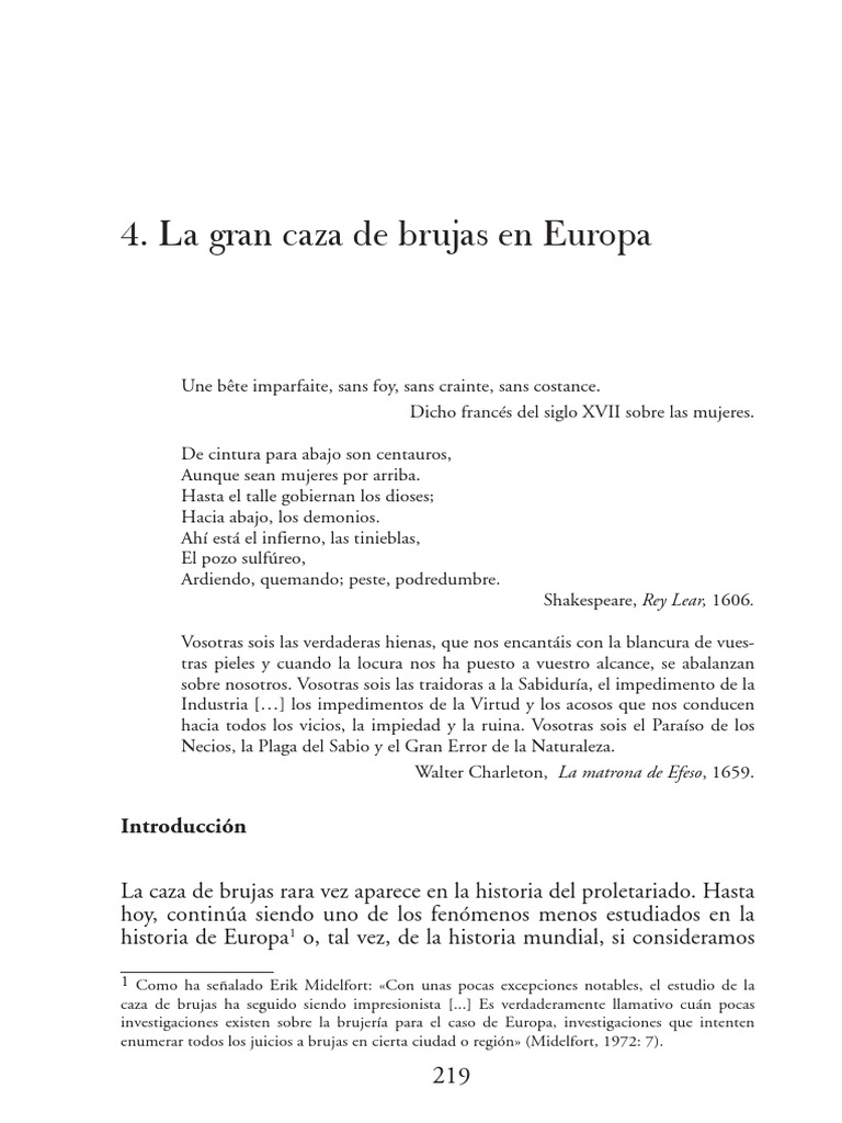 Federici, Silvia Caliban y La Bruja (Pp. 219264) PDF Cacería de brujas Brujería