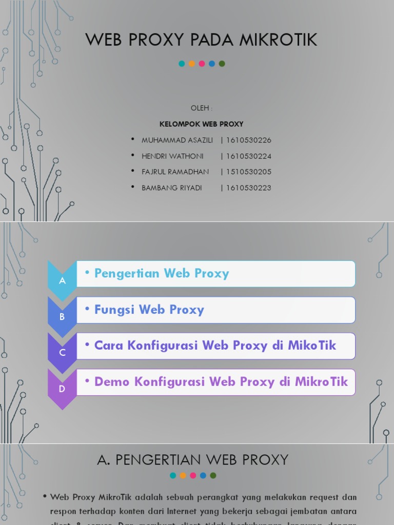 Fungsi dan Konfigurasi Web Proxy MikroTik | PDF | Komputer
