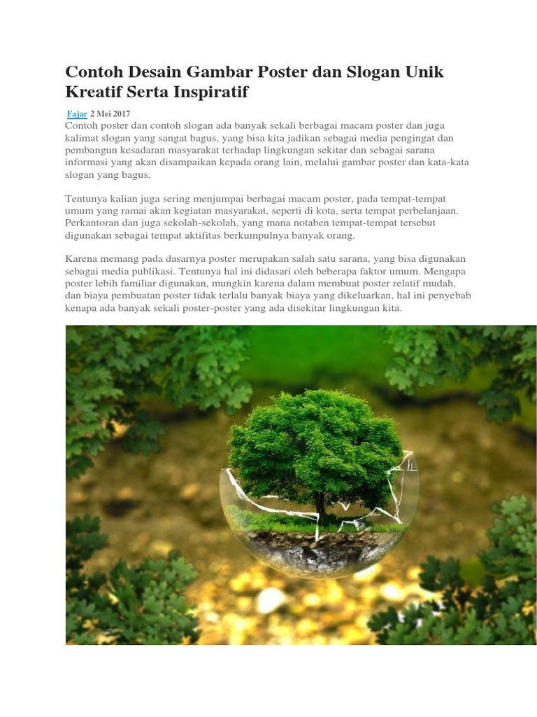 Contoh Desain Gambar Poster Dan Slogan Unik Kreatif Serta ...