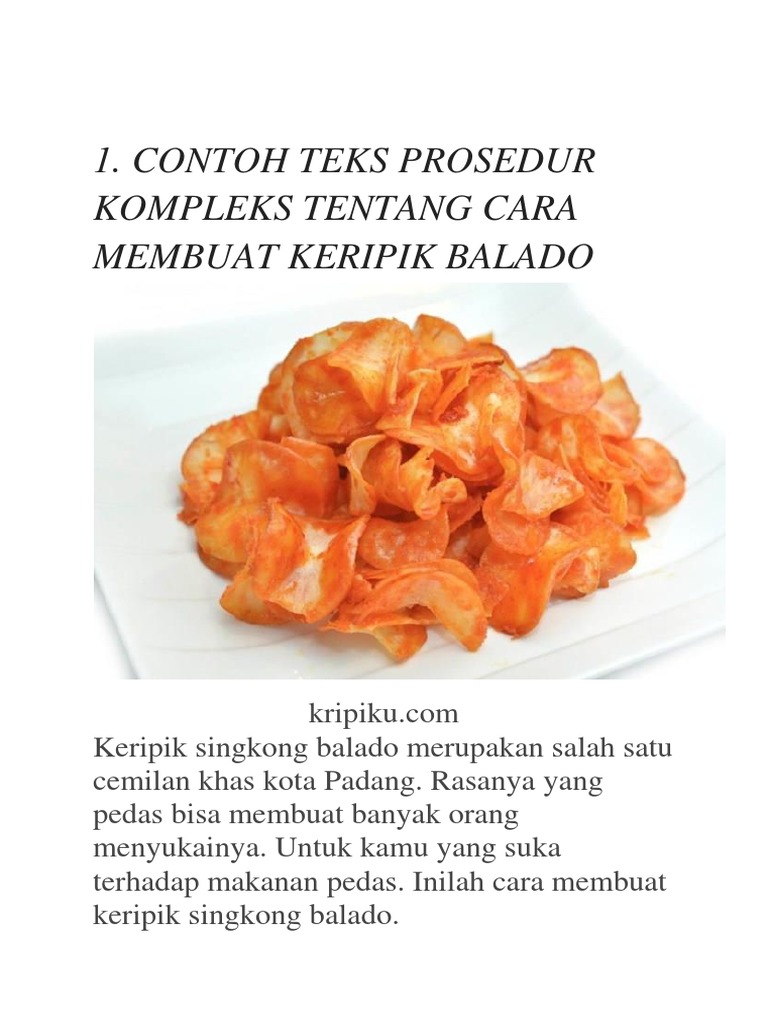 Contoh Teks Prosedur Kompleks Cara Membuat Makanan Dapatkan Contoh